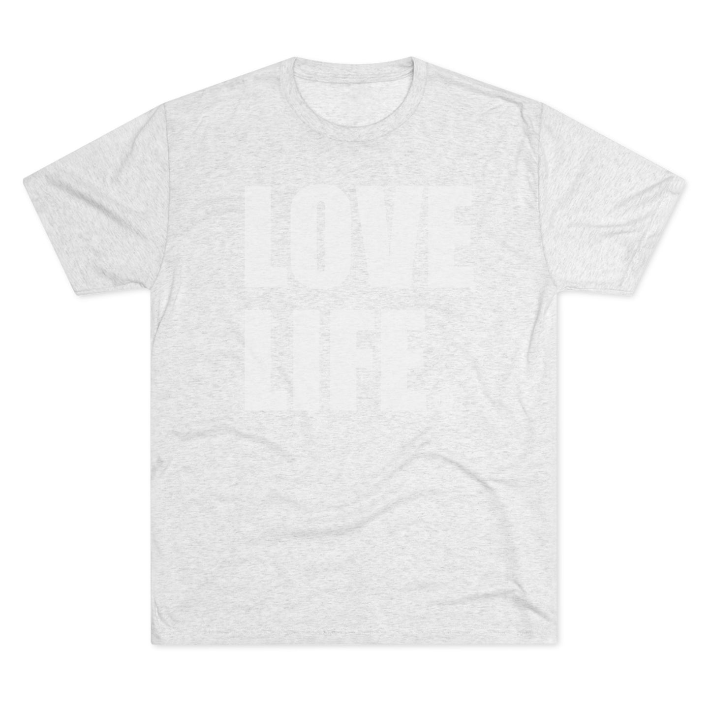 Love Life White Logo Tri-Blend Crew Tee