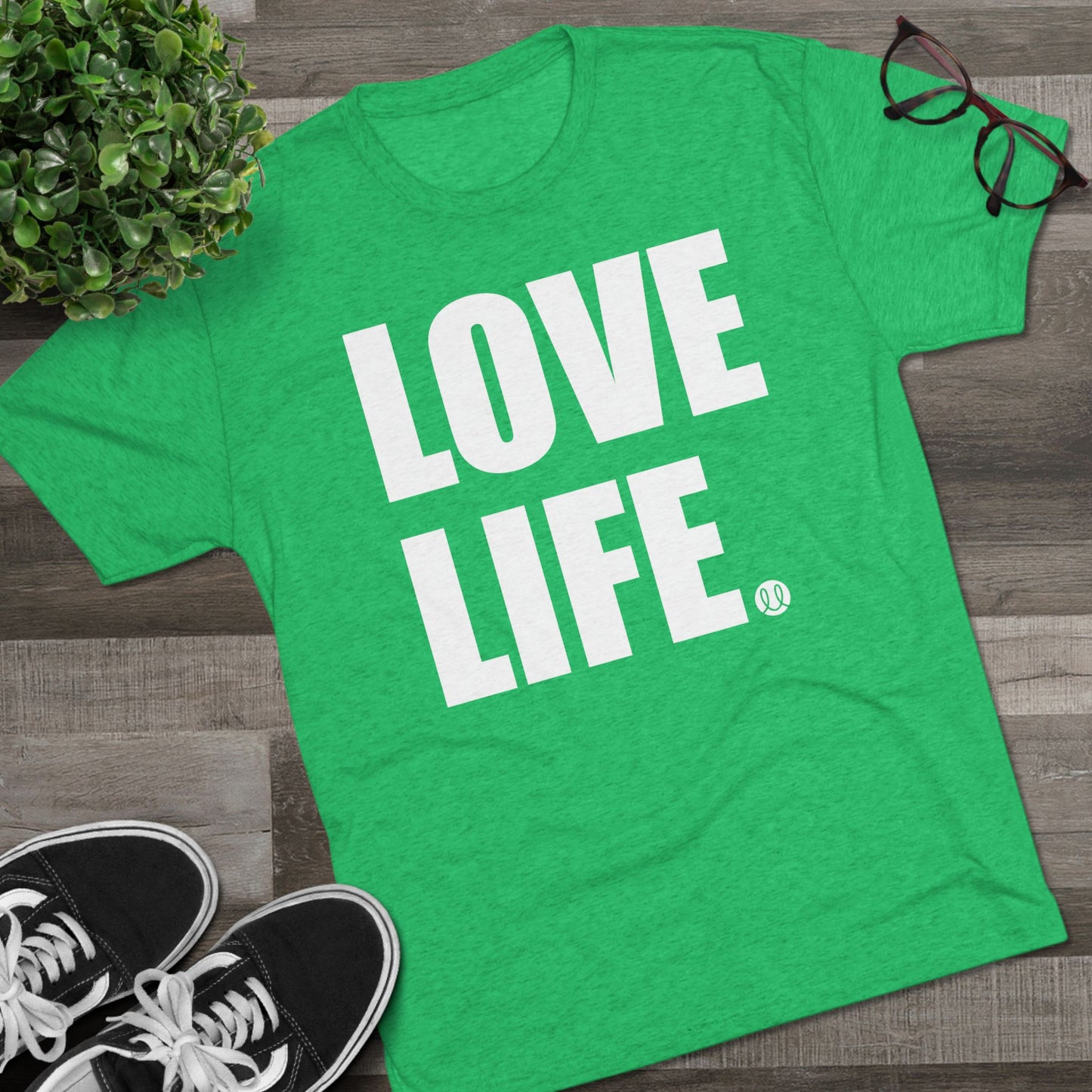 Love Life White Logo Tri-Blend Crew Tee