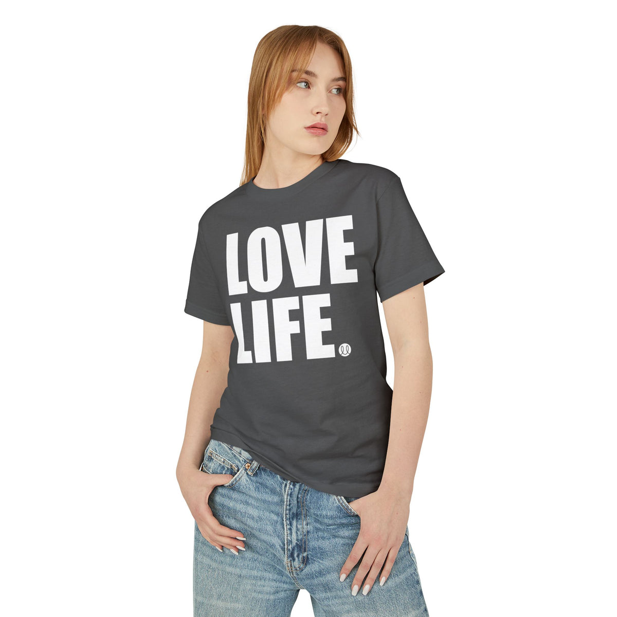 LOVE LIFE Tee | Bold Block White Text Graphic Shirt