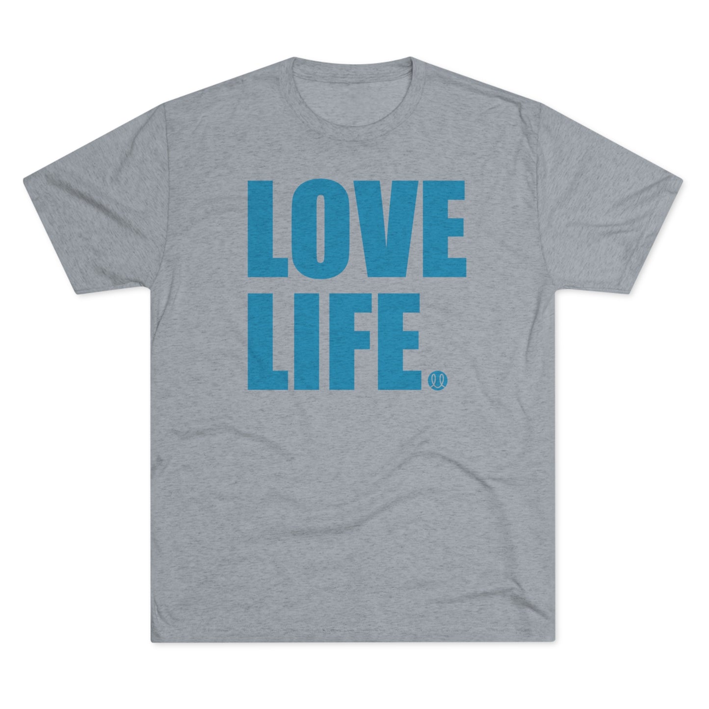 Love Life Blue Logo Tri-Blend Crew Tee