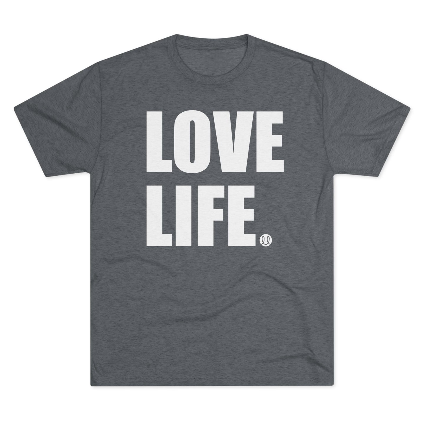 Love Life White Logo Tri-Blend Crew Tee
