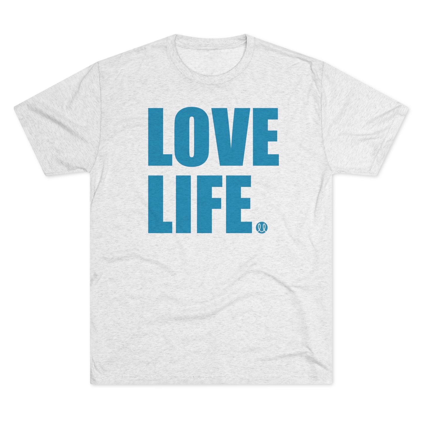 Love Life Blue Logo Tri-Blend Crew Tee