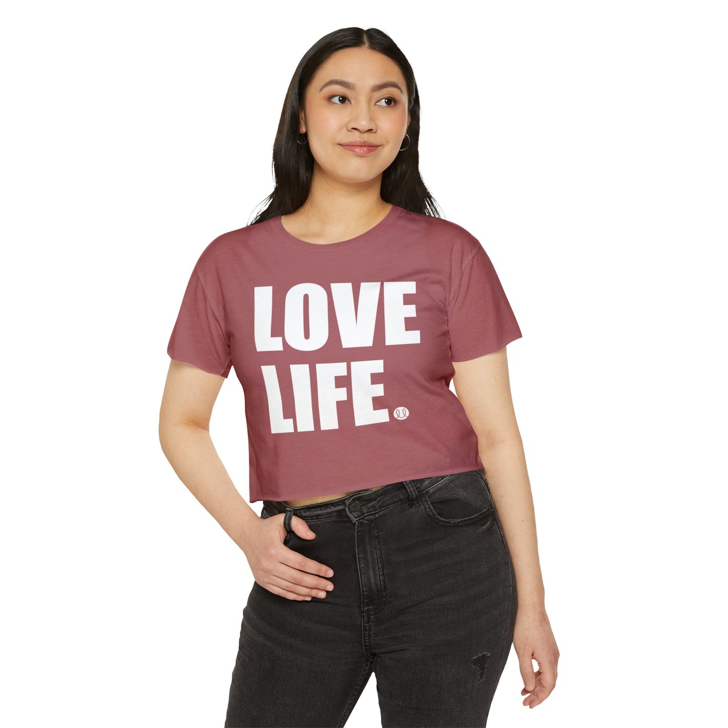 Women's Festival Crop Top - Love Life Tee, Bohemian Style Shirt, Summer Top, Music Festival Apparel, Casual Weekend Wear