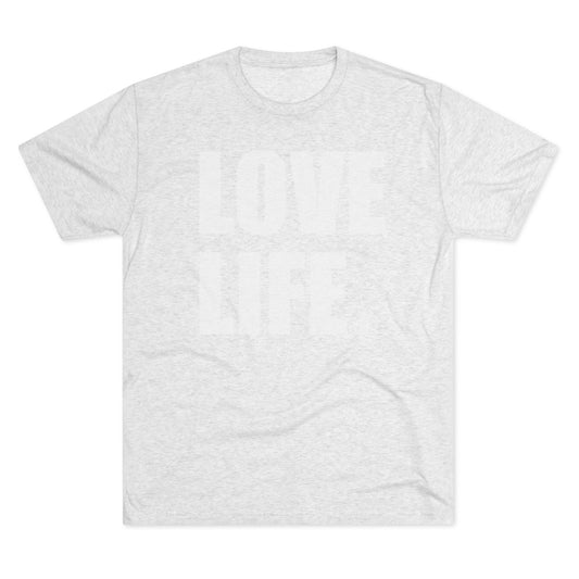 Love Life White Logo Tri-Blend Crew Tee