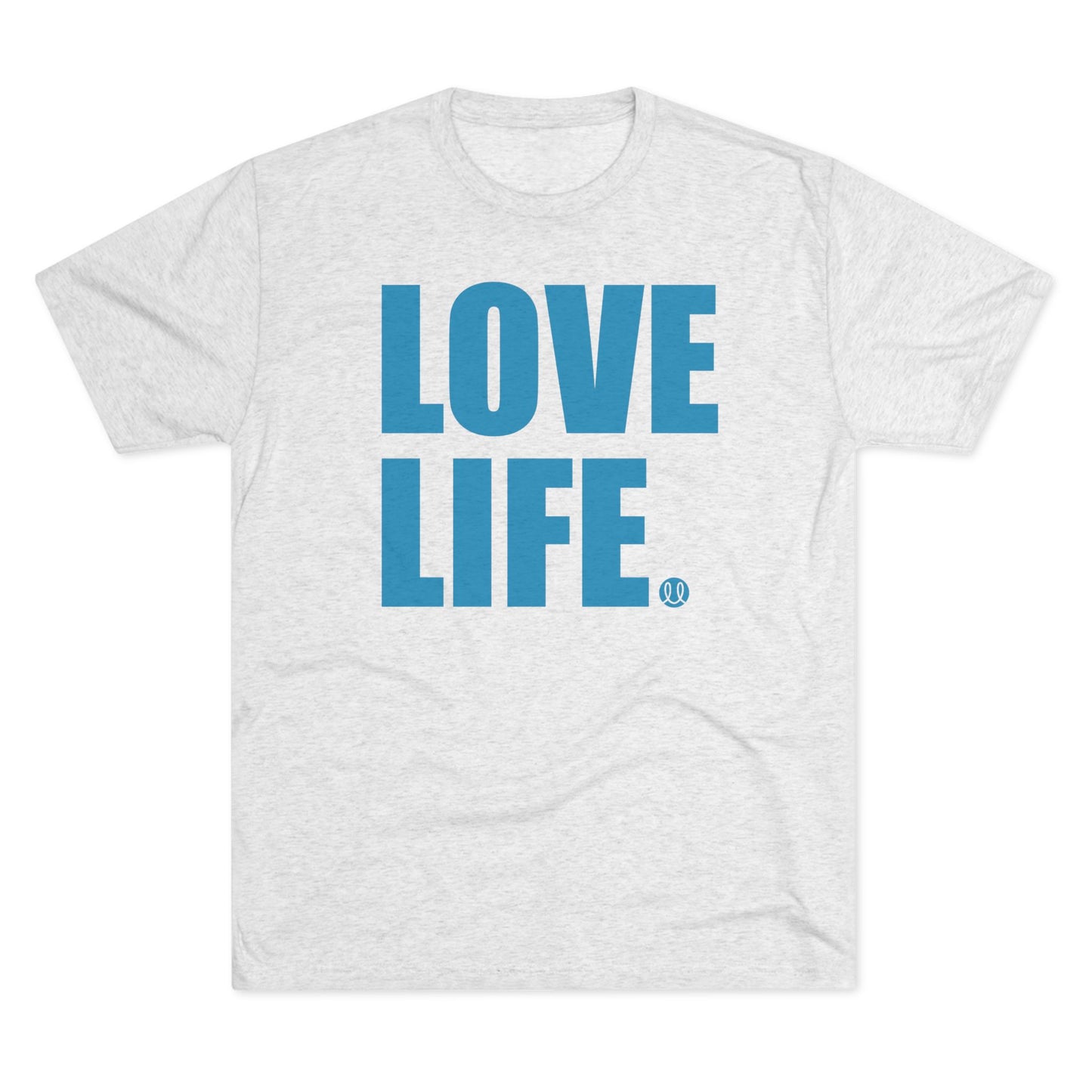 Love Life Blue Logo Tri-Blend Crew Tee