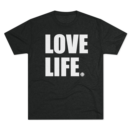 Love Life White Logo Tri-Blend Crew Tee