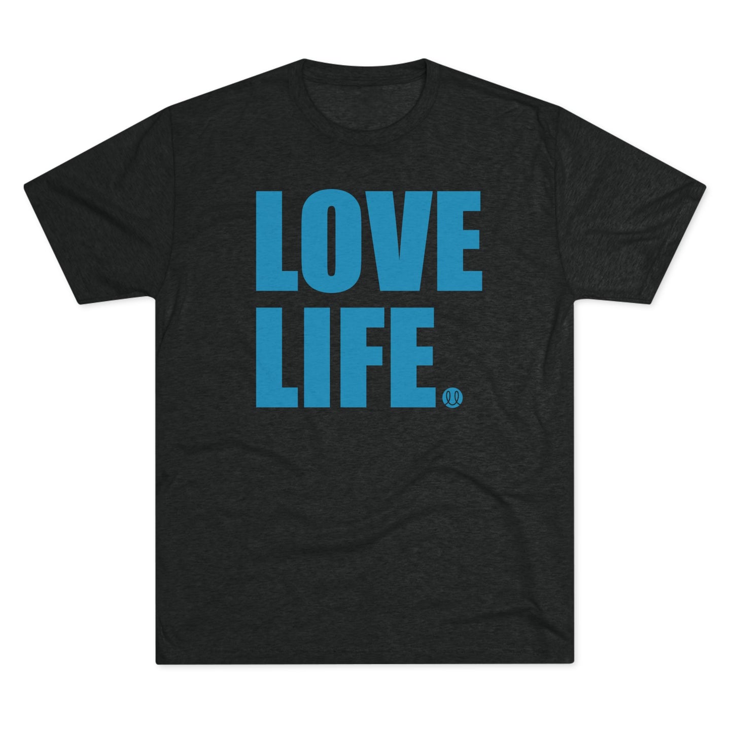 Love Life Blue Logo Tri-Blend Crew Tee