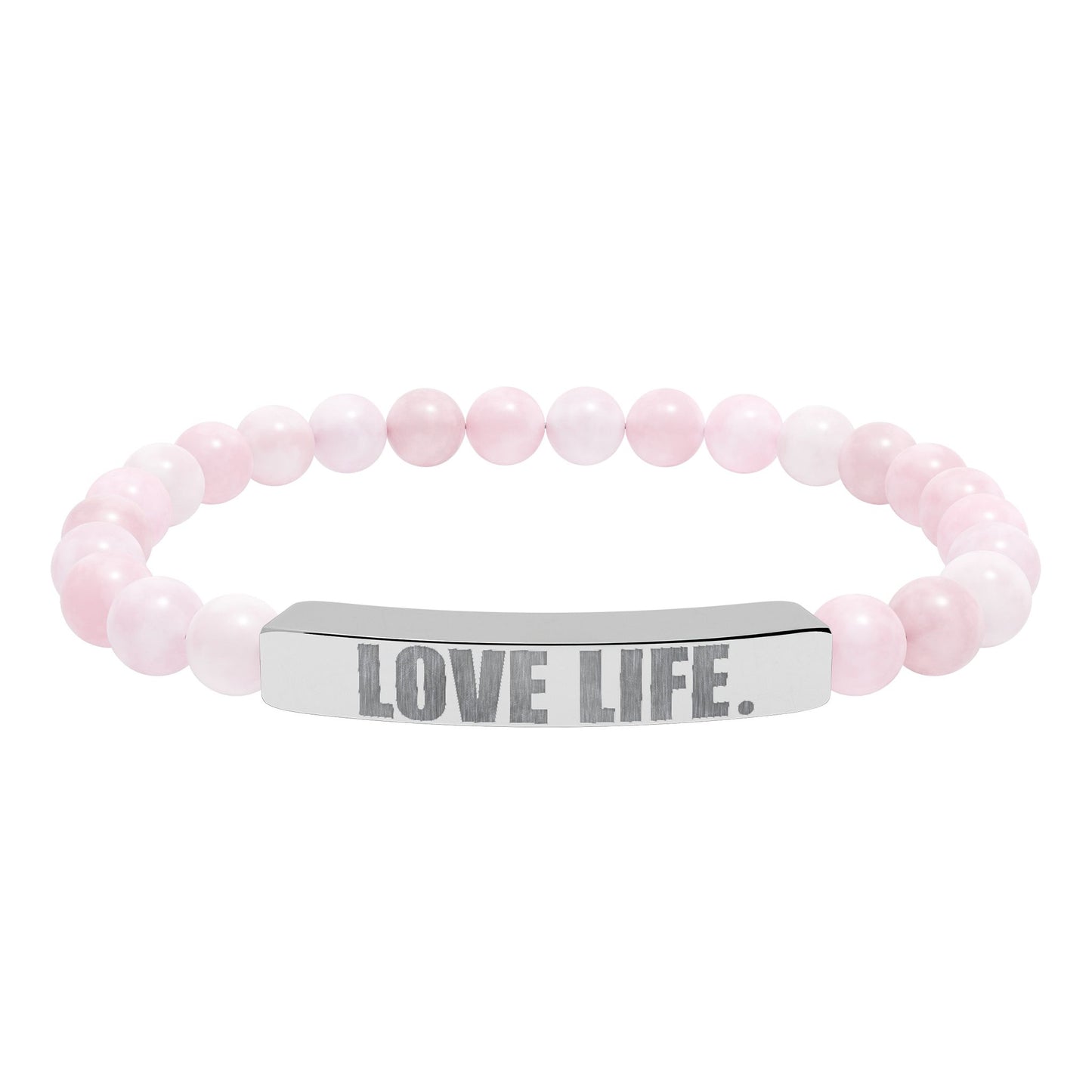 Love Life Engraved Beaded Bar Bracelet