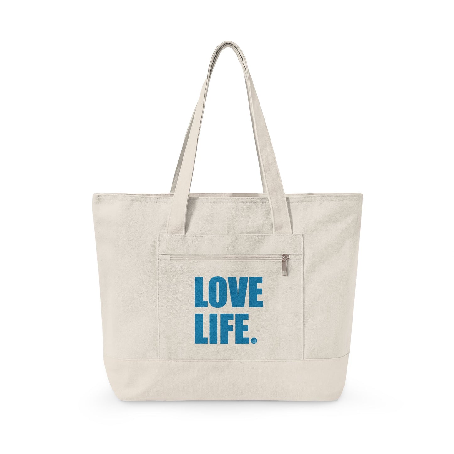 Love Life Zippered Eco-Friendly Canvas Tote