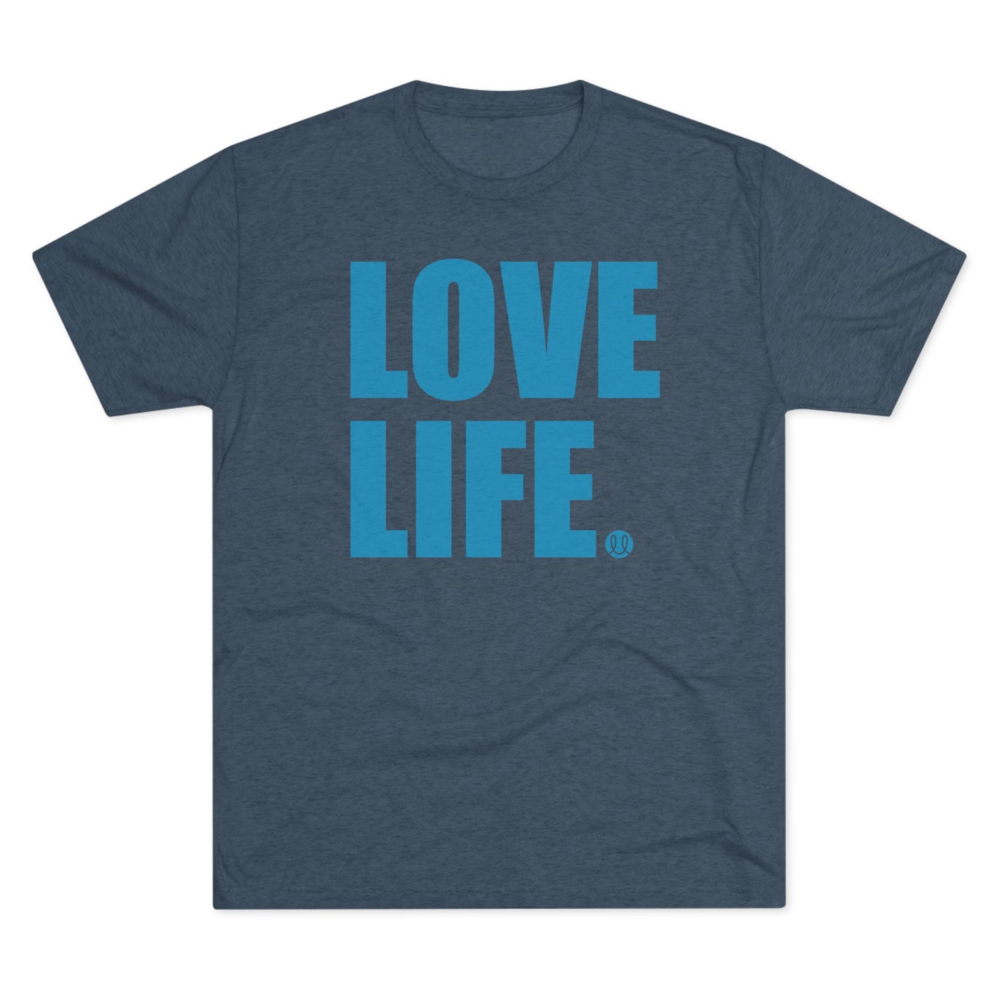 Love Life Blue Logo Tri-Blend Crew Tee