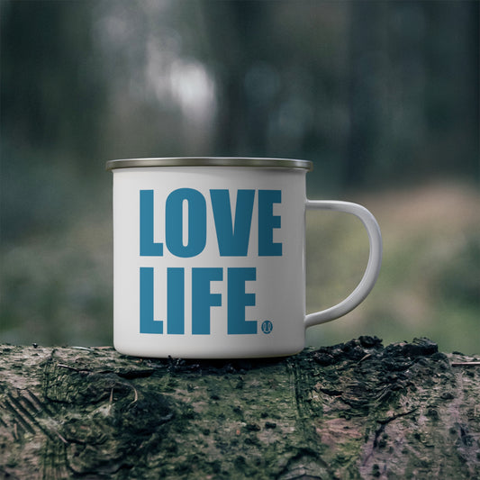 Love Life Enamel Camping Mug