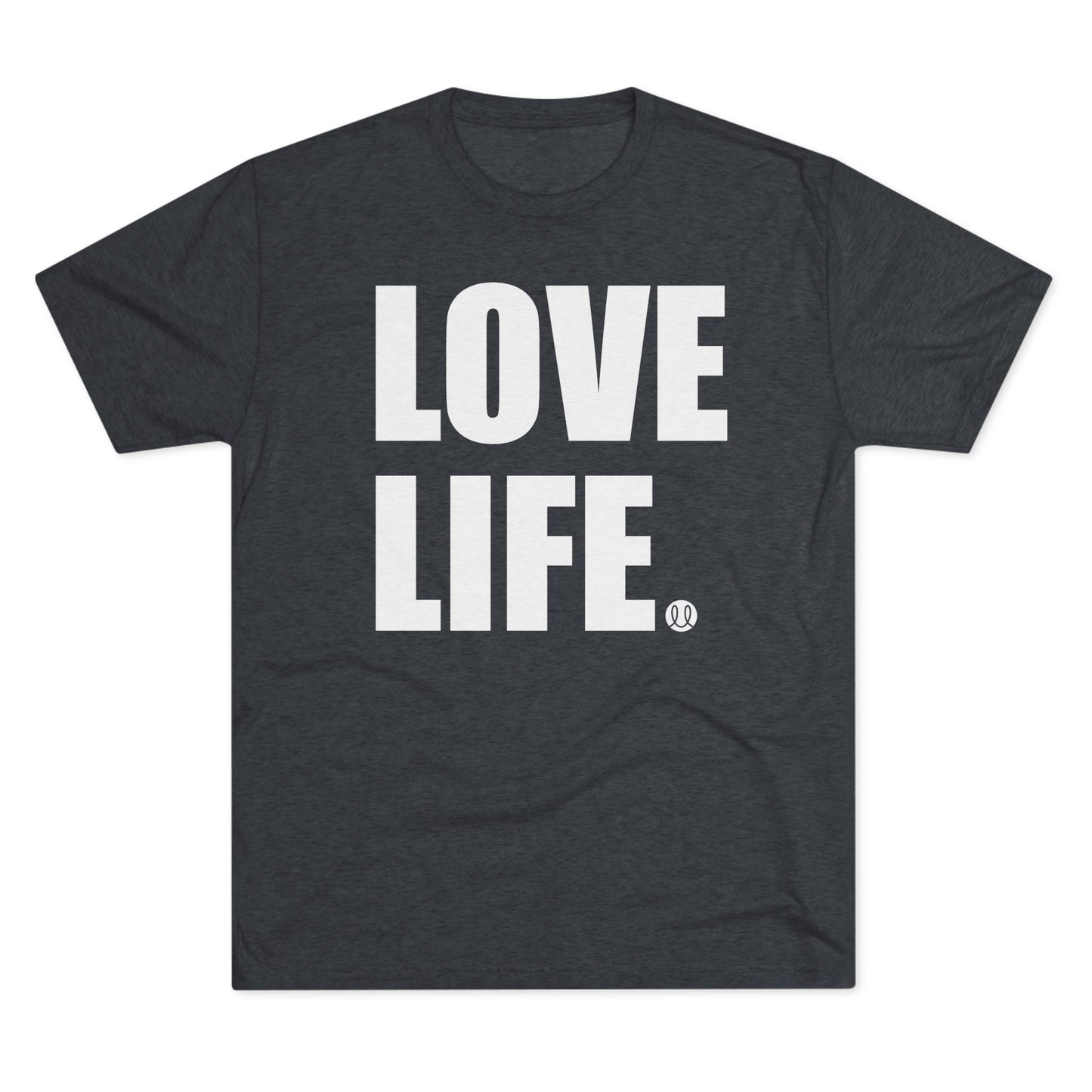 Love Life White Logo Tri-Blend Crew Tee